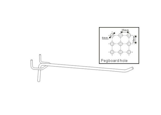 الكروم، الزنك، النيكل تصفيح 7 كرات معدنية أسلاك الفولاذ pegboard عروض البيع بالتجزئة خطاف 31141،31142،31143،31144،31145
